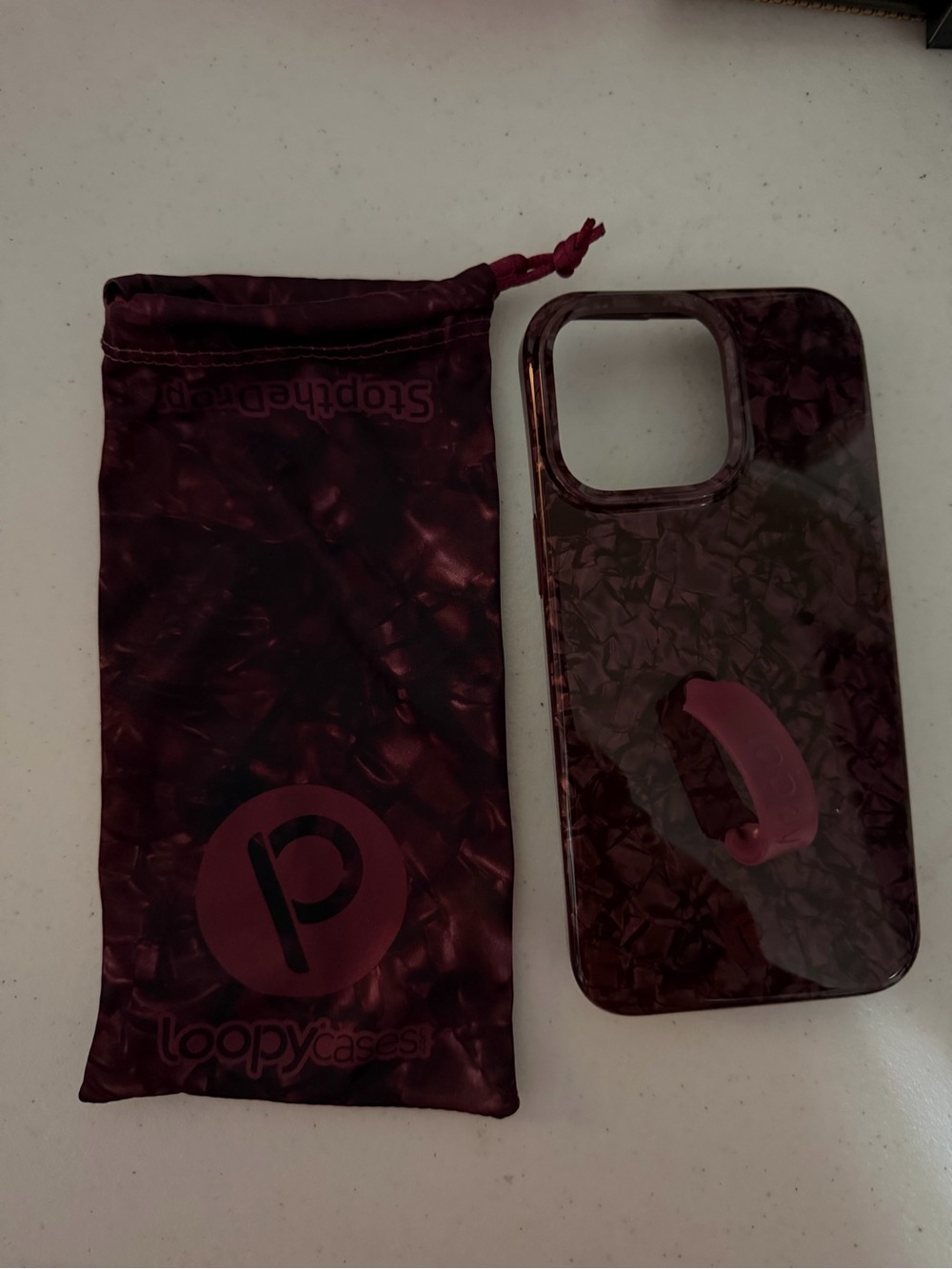 Loopy Case Burgundy Marble Phone Case